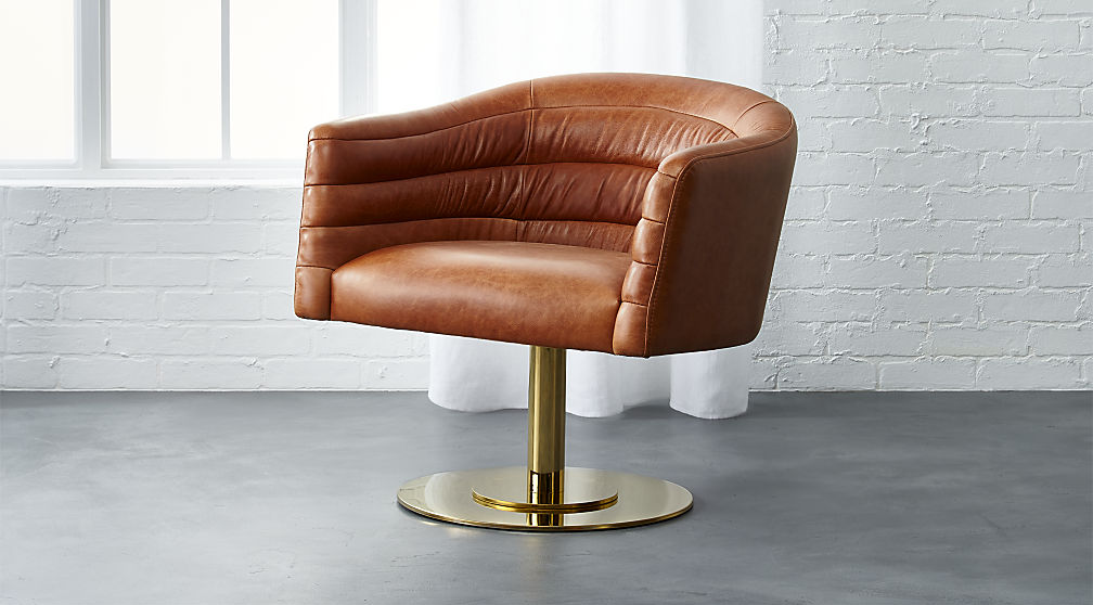 Leather swivel chair from CB2