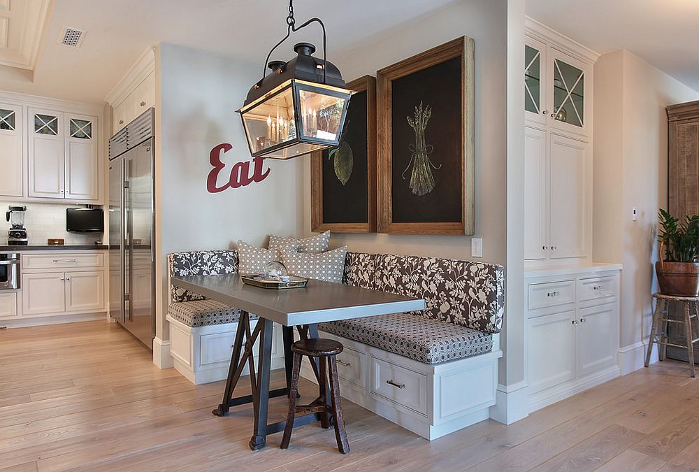 Make use of that awkward corner in the kitchen with a banquette