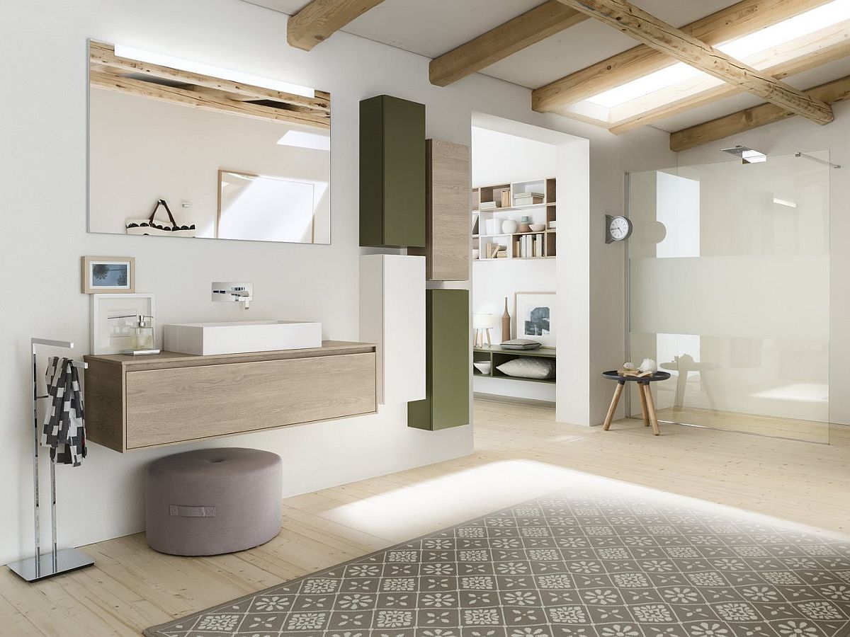 Minimal modular bathroom composition from Inda