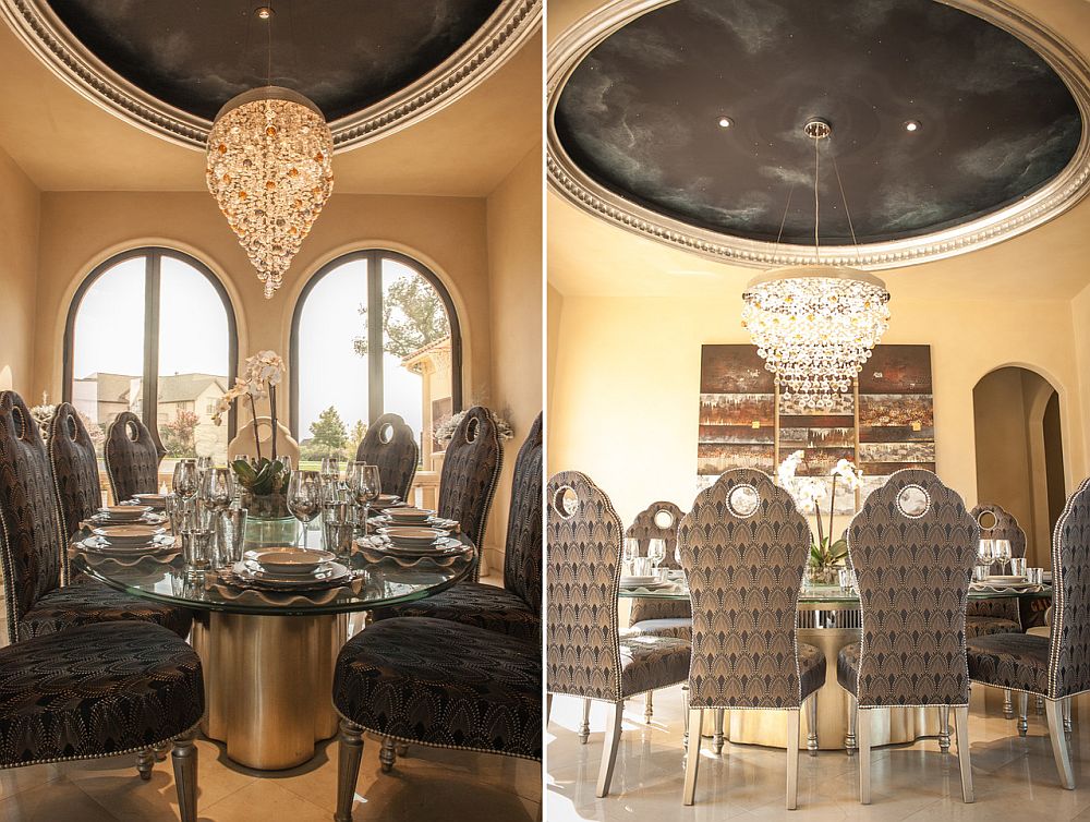 Modern Moroccan dining room with a hint of glam