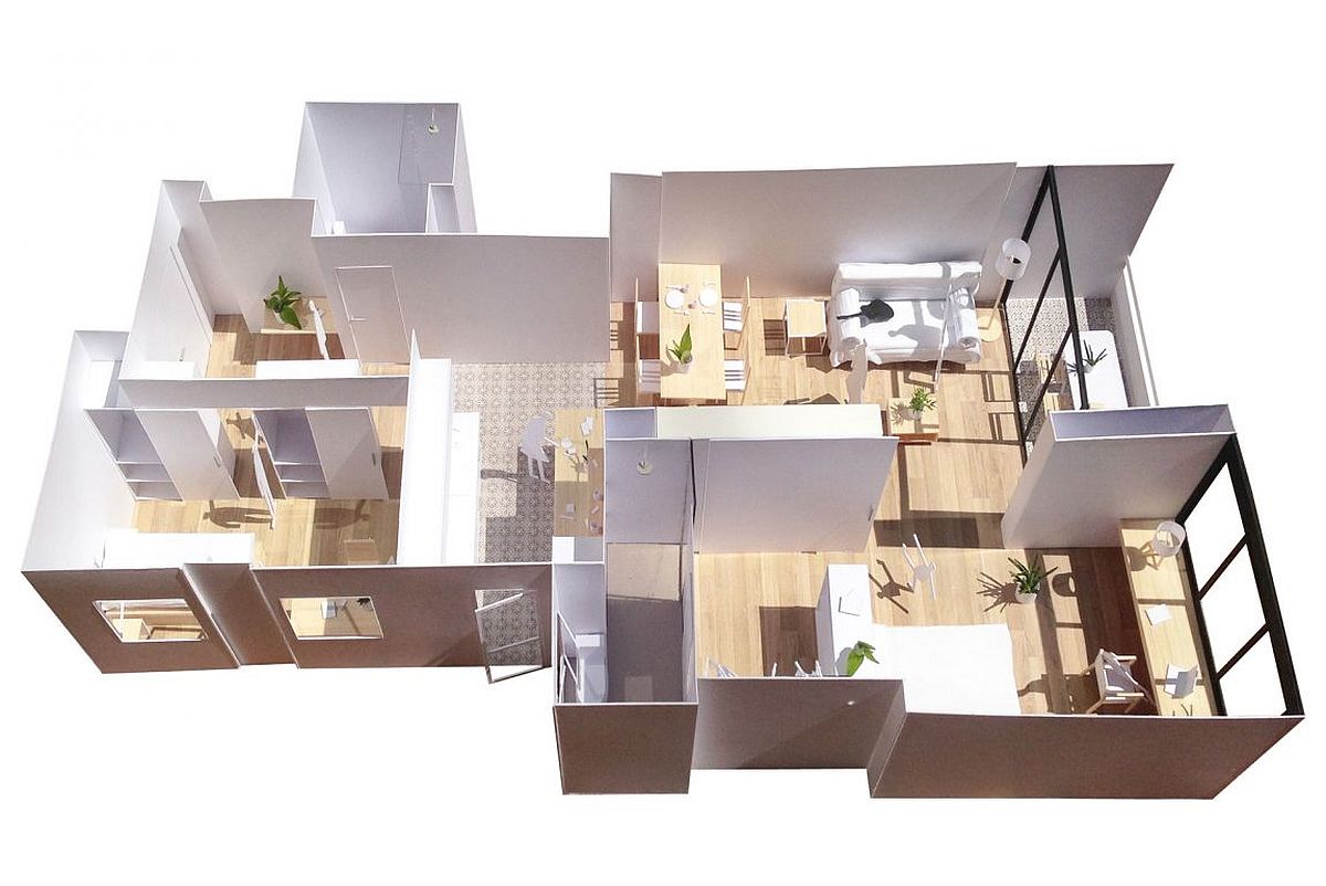 New model of the apartment creates more open space and seamless connection of various rooms