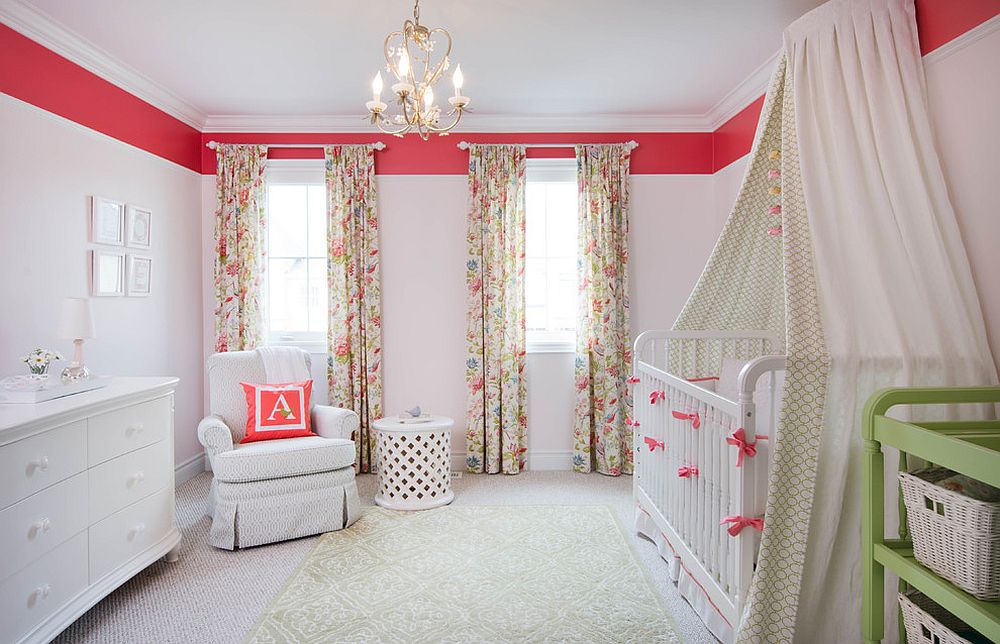 Nifty use of brighter shades of pink the stylish baby girl nursery