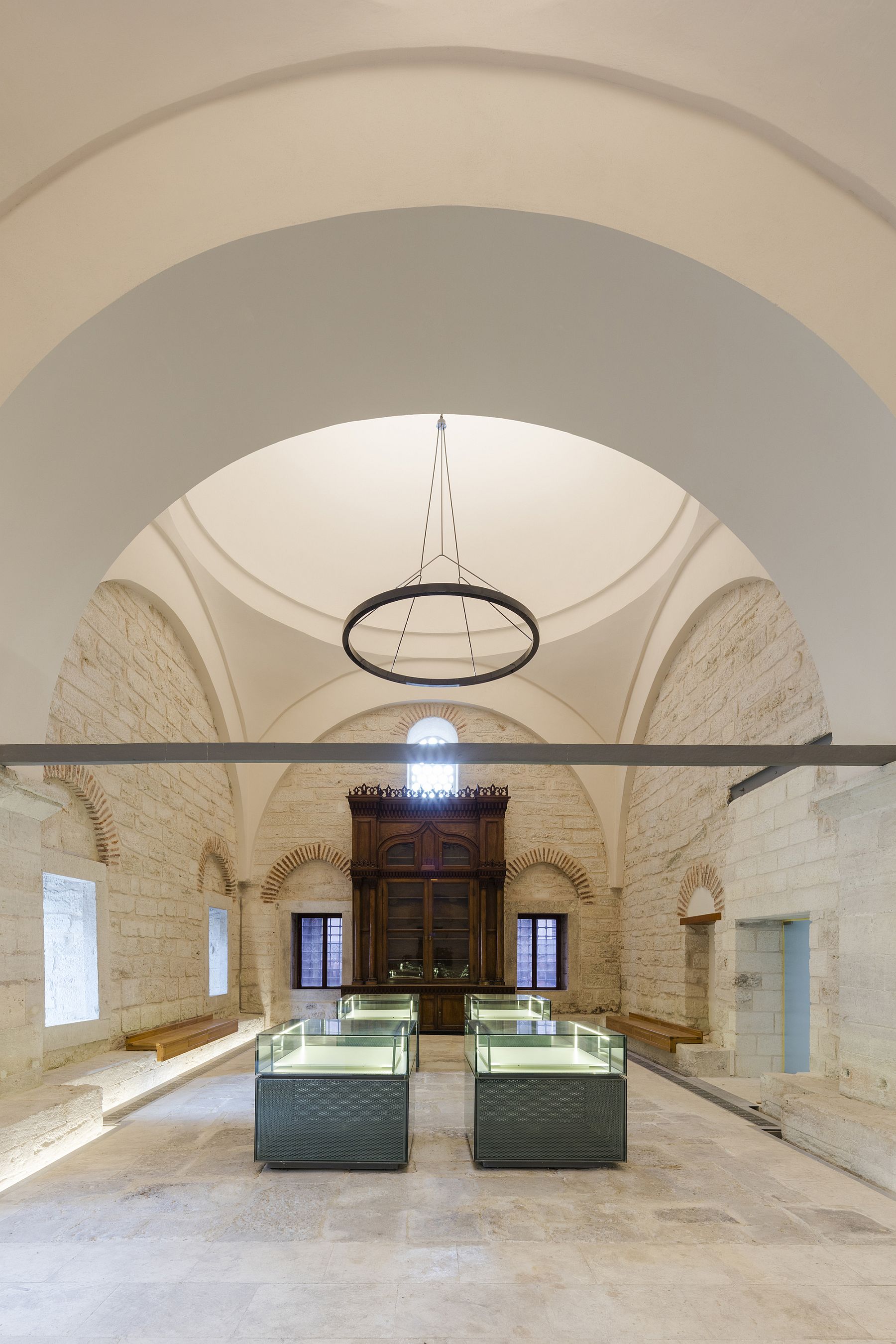 Original grandeur of the city's oldest library is kept firmly intact despite the modern glass boxes