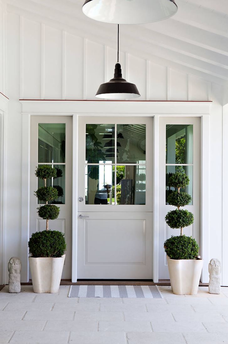 Pair of topiaries provide a welcoming entrance