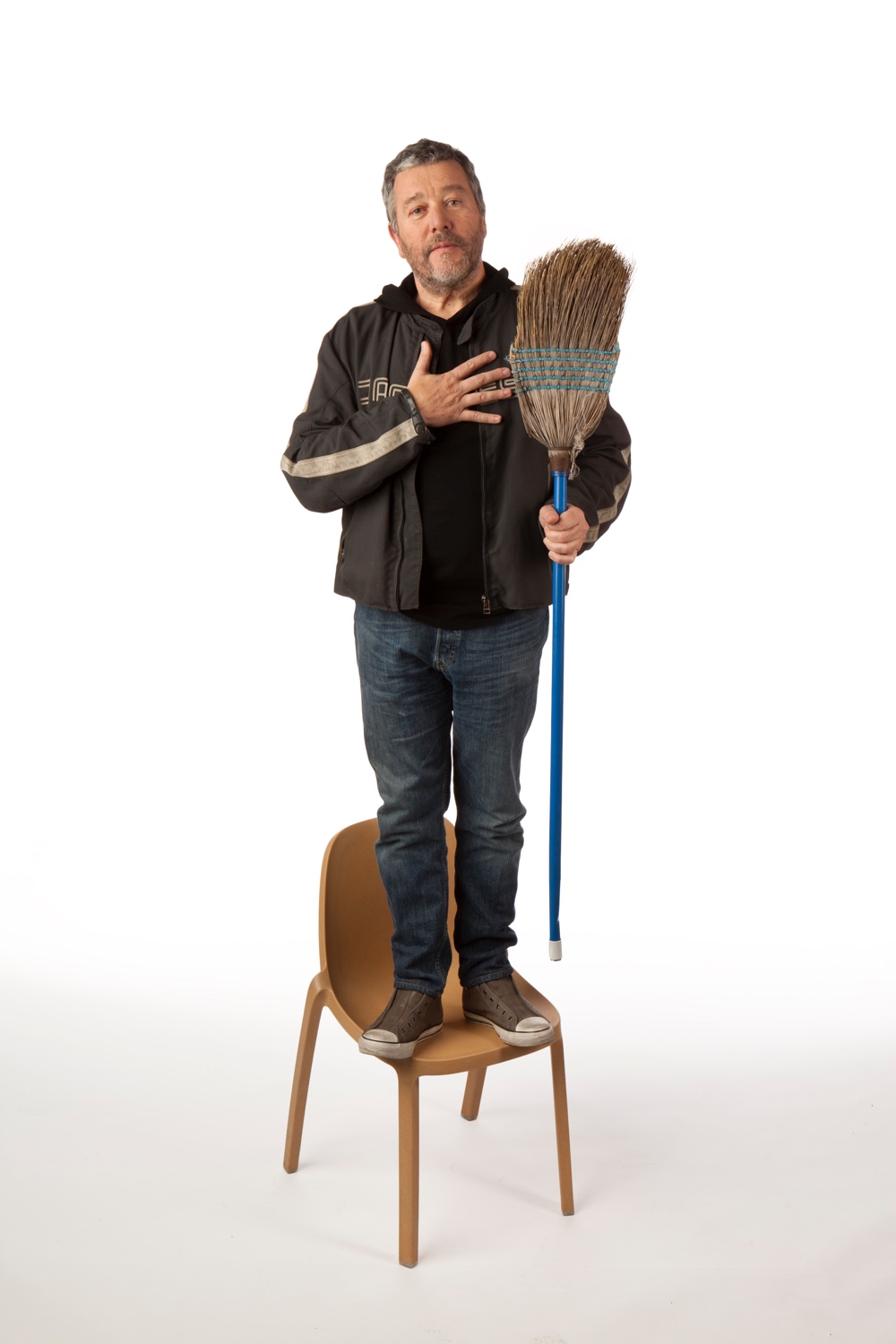 Philippe Starck and the Broom chair. Image courtesy of Emeco.