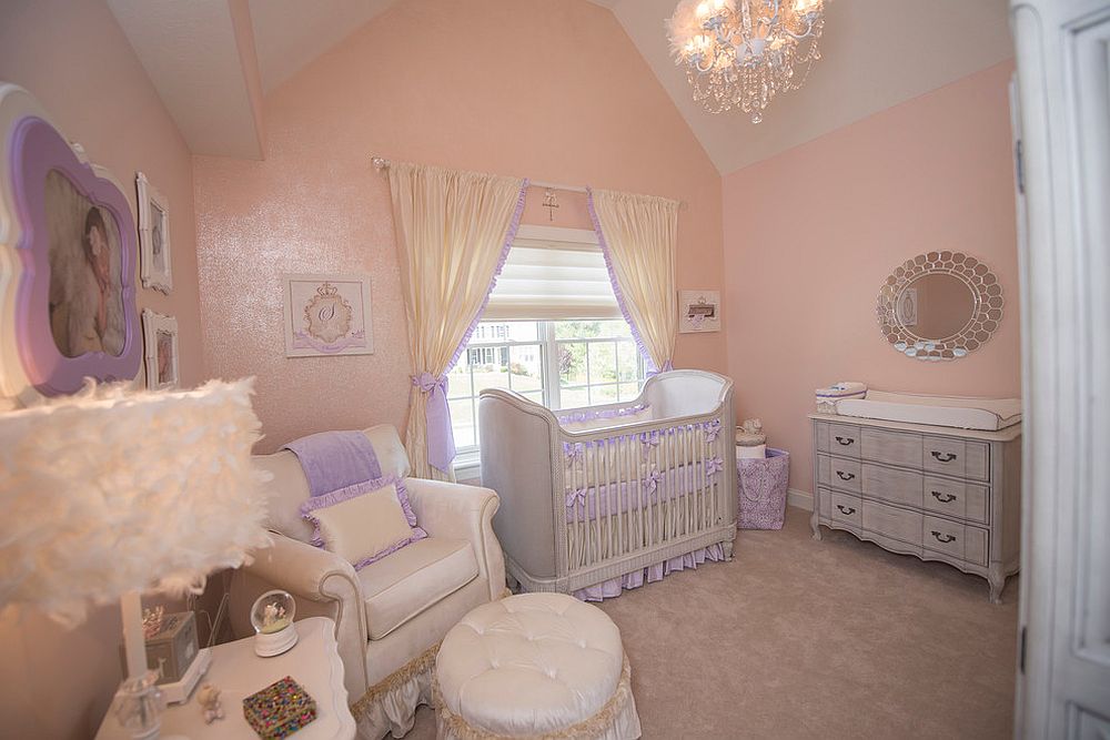 Pink and lavender rolled into one in the fashionable nursery [Design: Jack and Jill Interiors]