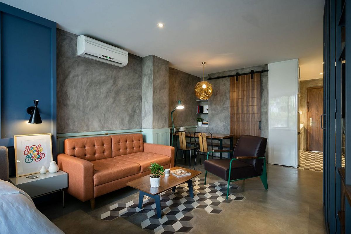 Retro, industrial and modern styles brought together inside the Ho Chi Minh City apartment