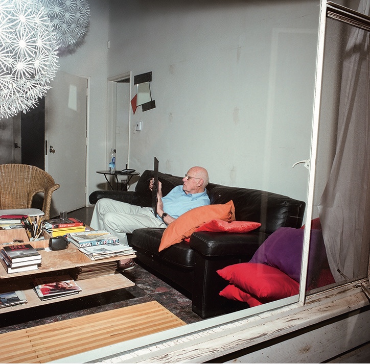 Richard Sapper at home. Ramak Fazel: Domestic Contours. Image via It's Nice That.