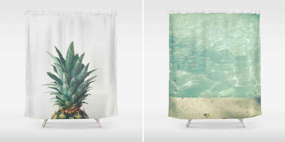 Shower curtains from the Society6 shop of Cassia Beck