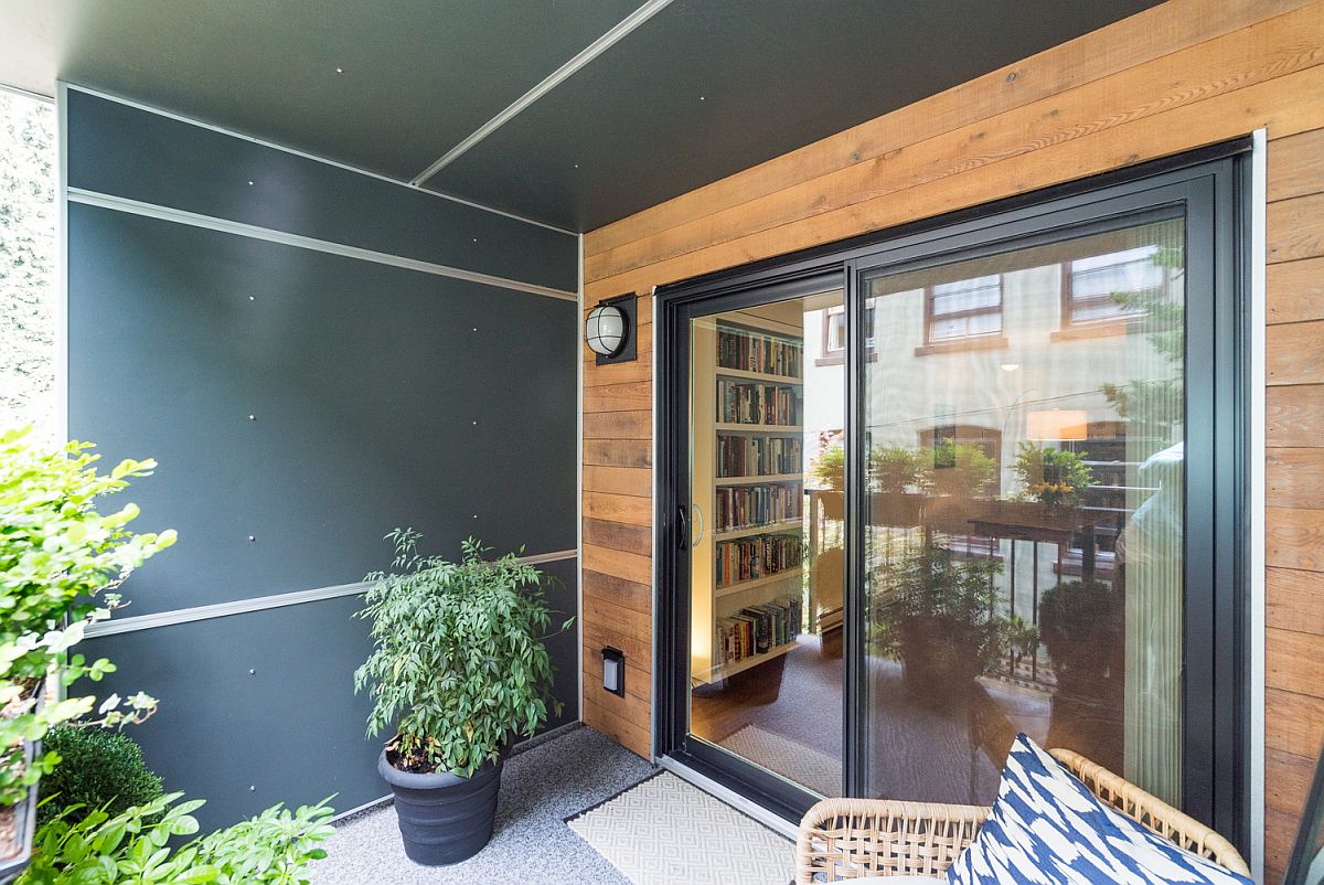 Small and green outdoor deck of the elegant Vancouver apartment