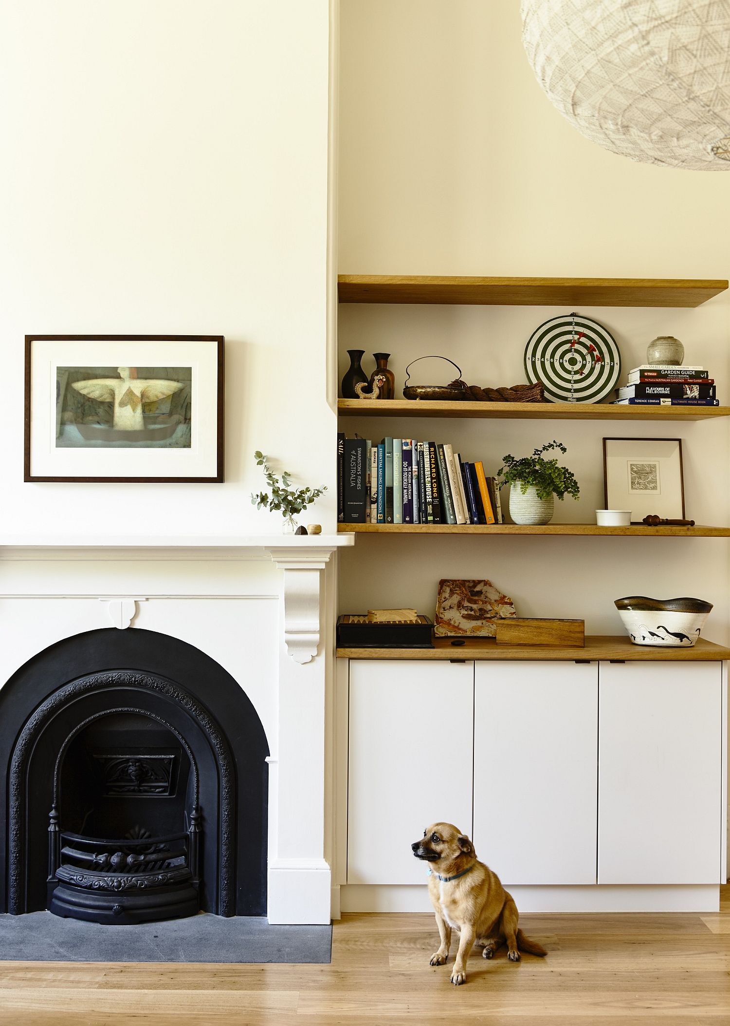 Striking features of the original home kept intact like the fireplace