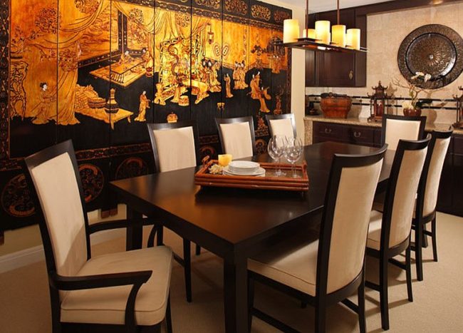 black asian dining room set