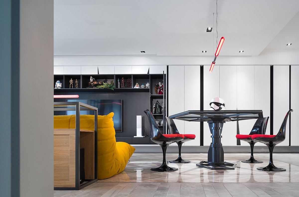TIE Fighter styled dining table is the showstopper of this Star Wars home