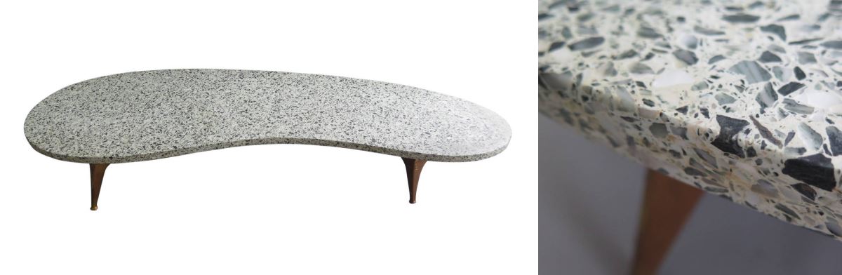 Terrazzo coffee table from 1stdibs dealer Mark Frisman