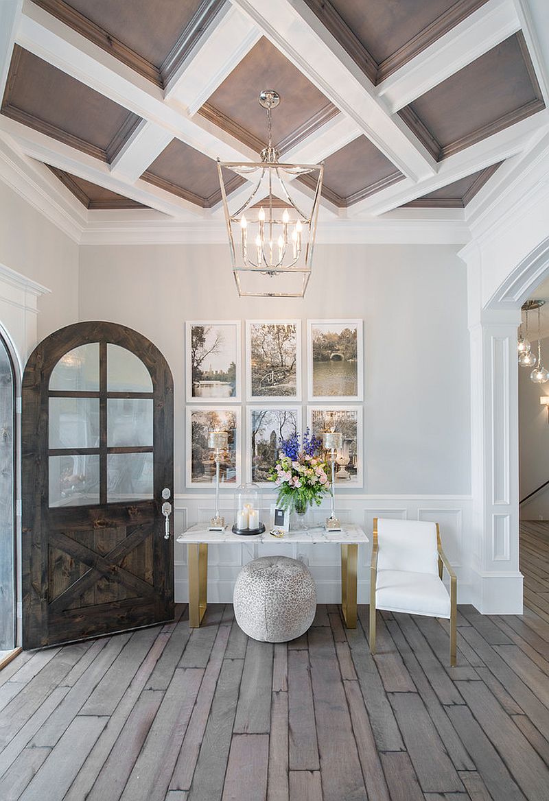 Transitional entry with a lovely little picture wall [From: Chelsea Kasch / Nick Bayless Photography]