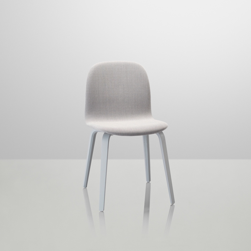 The Visu chair by Finnish designer Mika Tolvanen for Muuto in Kvadrat's Steelcut Trio. Image courtesy of Muuto.