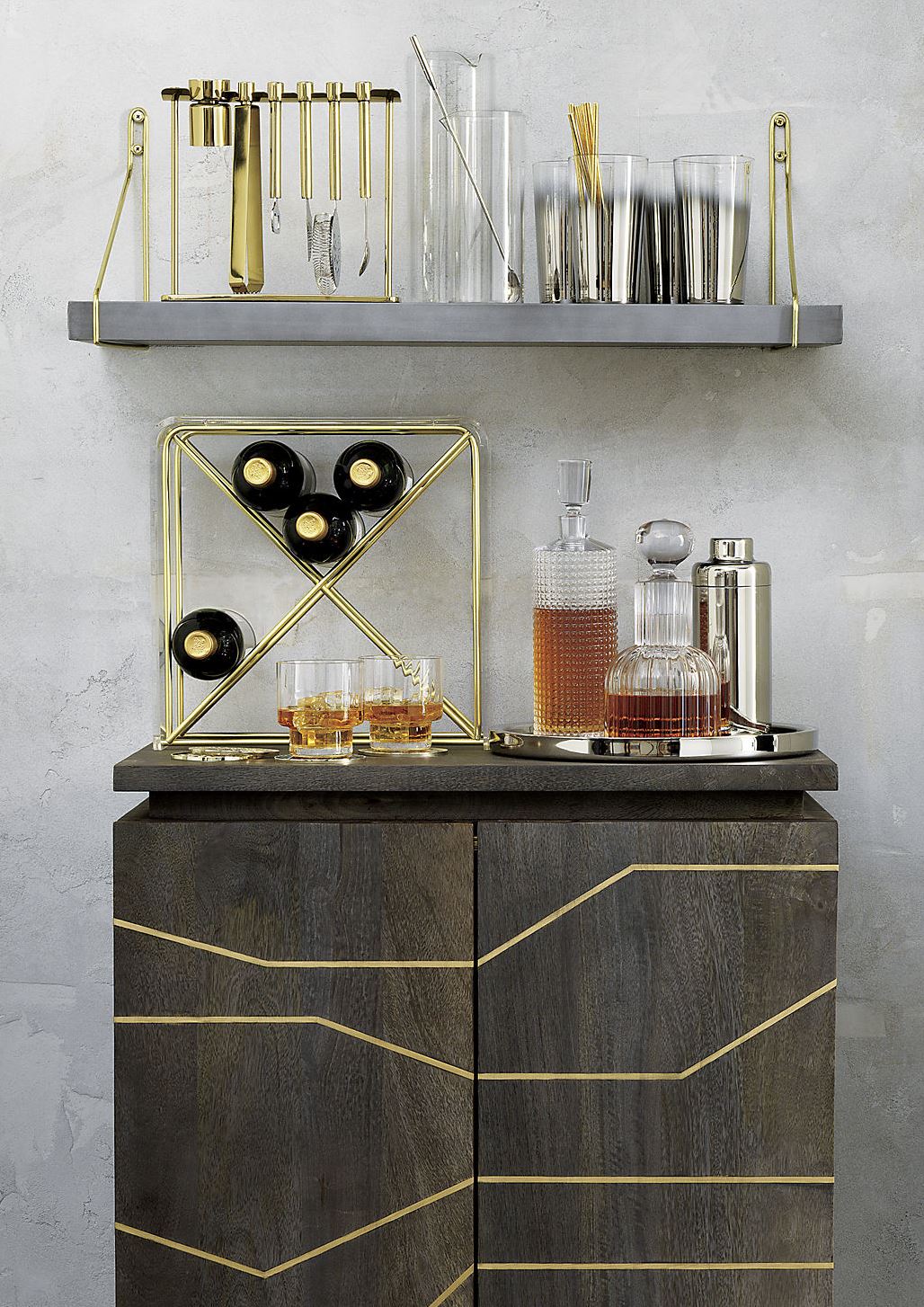 Wood and brass cabinet from CB2