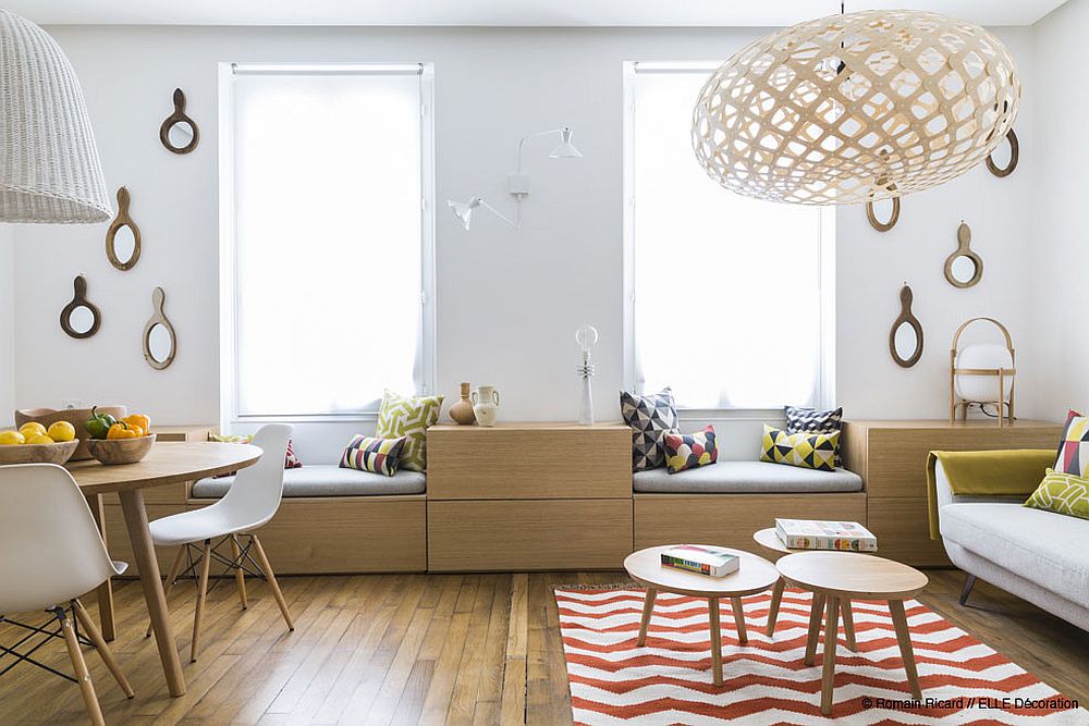 Banquette for the family room can be used in a variety of ways [Photo: Romain Ricard / ELLE Decoration]