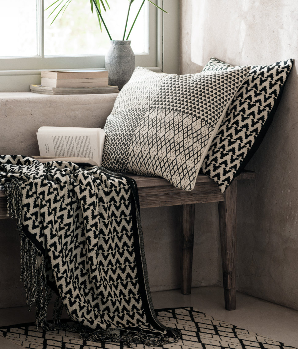 Black and white textiles from H&M Home
