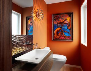 Cheerful Spunk: Enliven Your Powder Room with a Splash of Orange