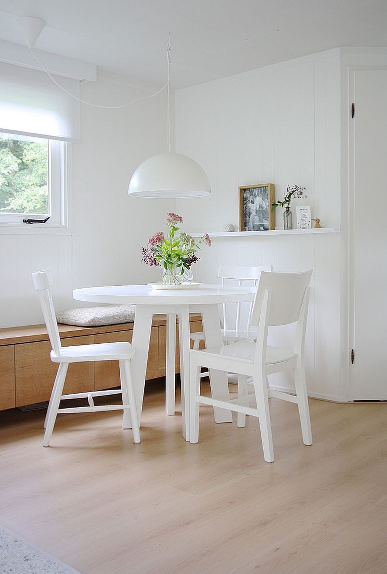 Corner banquette can be used in multiple ways in an open plan living [From: Holly Marder]