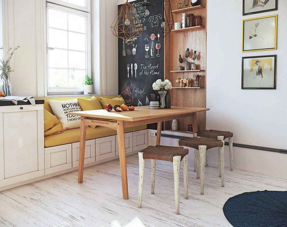 Cozy corner sitting niche in the kitchen