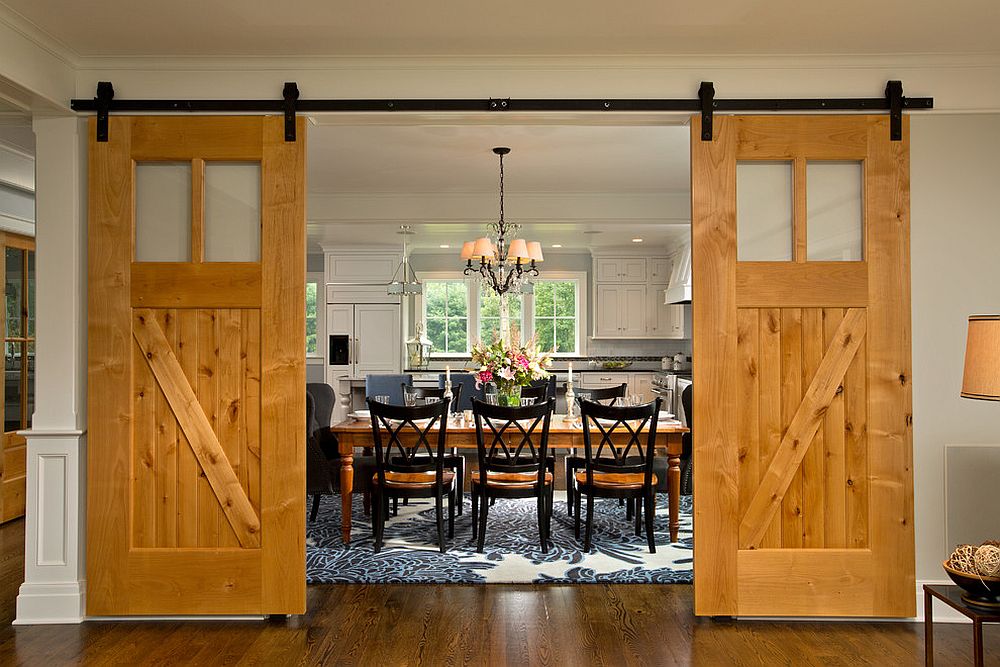 Create an exquisite and striking entrance for your dining room with sliding doors [Design: balzer + tuck architecture]