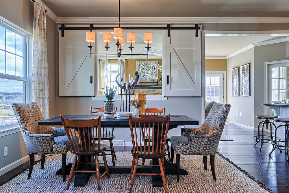 25 Diverse Dining  Rooms  with Sliding Barn Doors