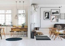 Dining-space-next-to-the-living-room-with-wishbone-chairs-217x155