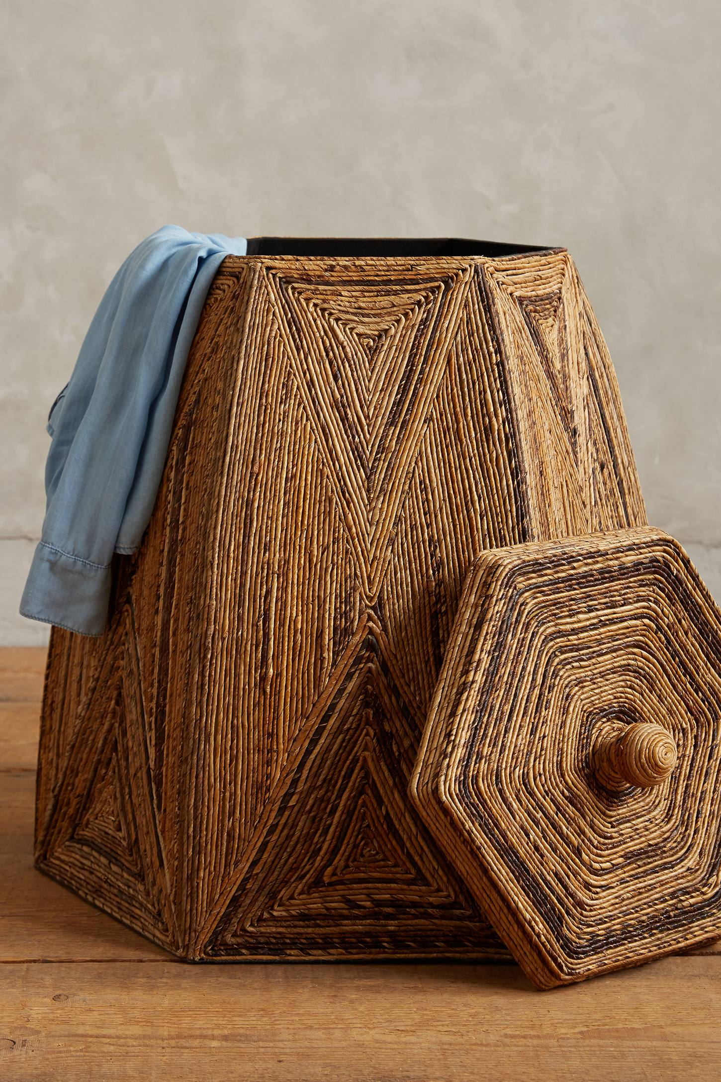 Earthy laundry basket from Anthropologie