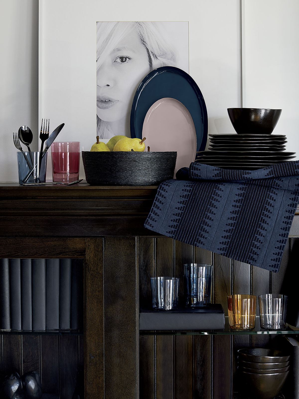 Enamel trays in blue and lavender