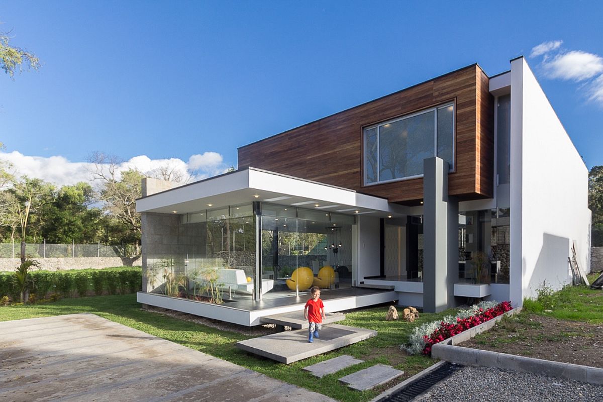 Extended living space gives the home a unique look