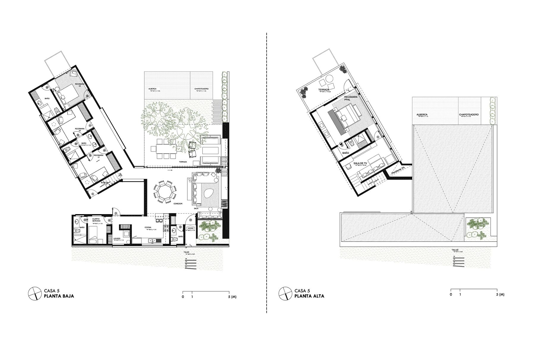 Floor plan of individual homes at Five Houses