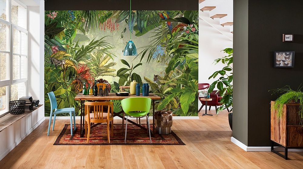 10 Vibrant Tropical Dining Rooms With, Tropical Dining Room Table Lamp