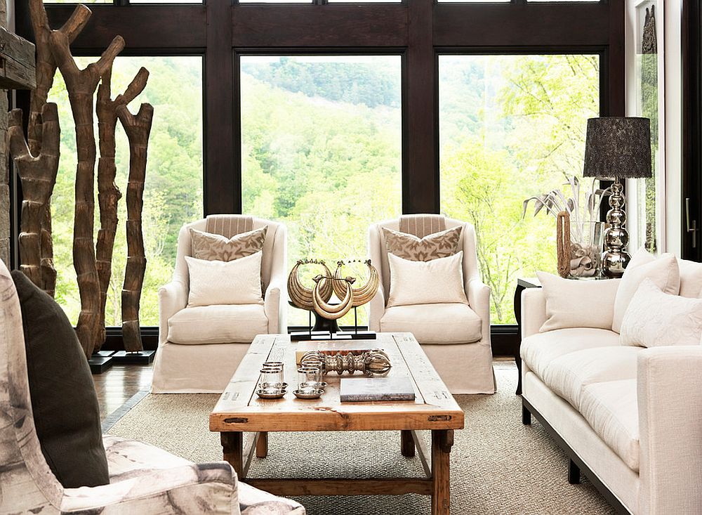 Gorgeous rustic sunroom with stunning views [Design: Resort Custom Homes]