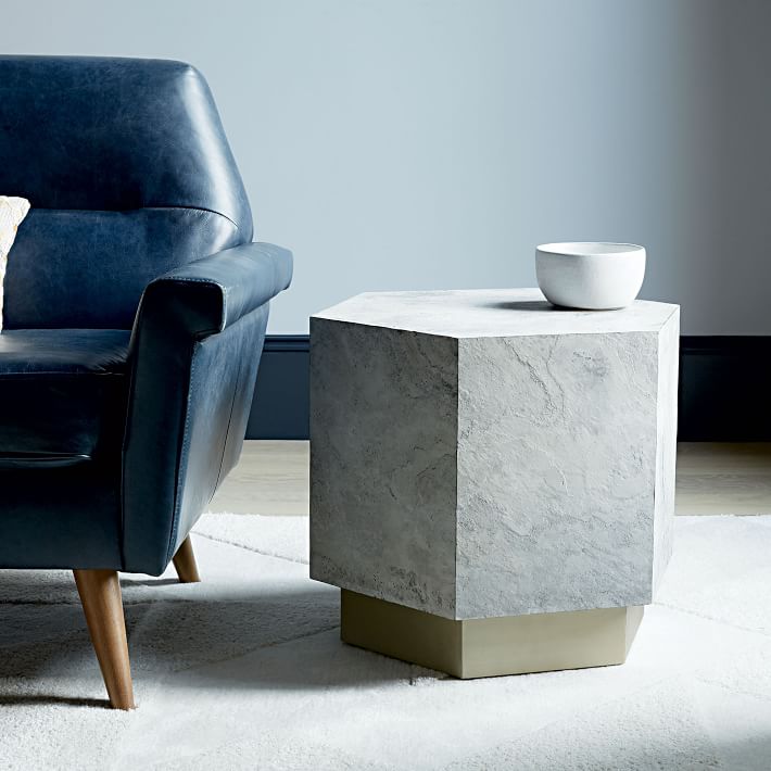 Hexagonal side table from West Elm