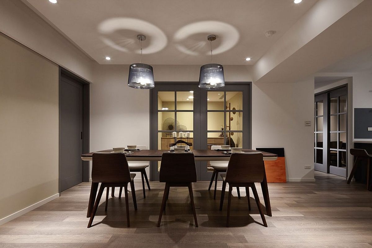 Industrial modern style pendant lights for the dining room