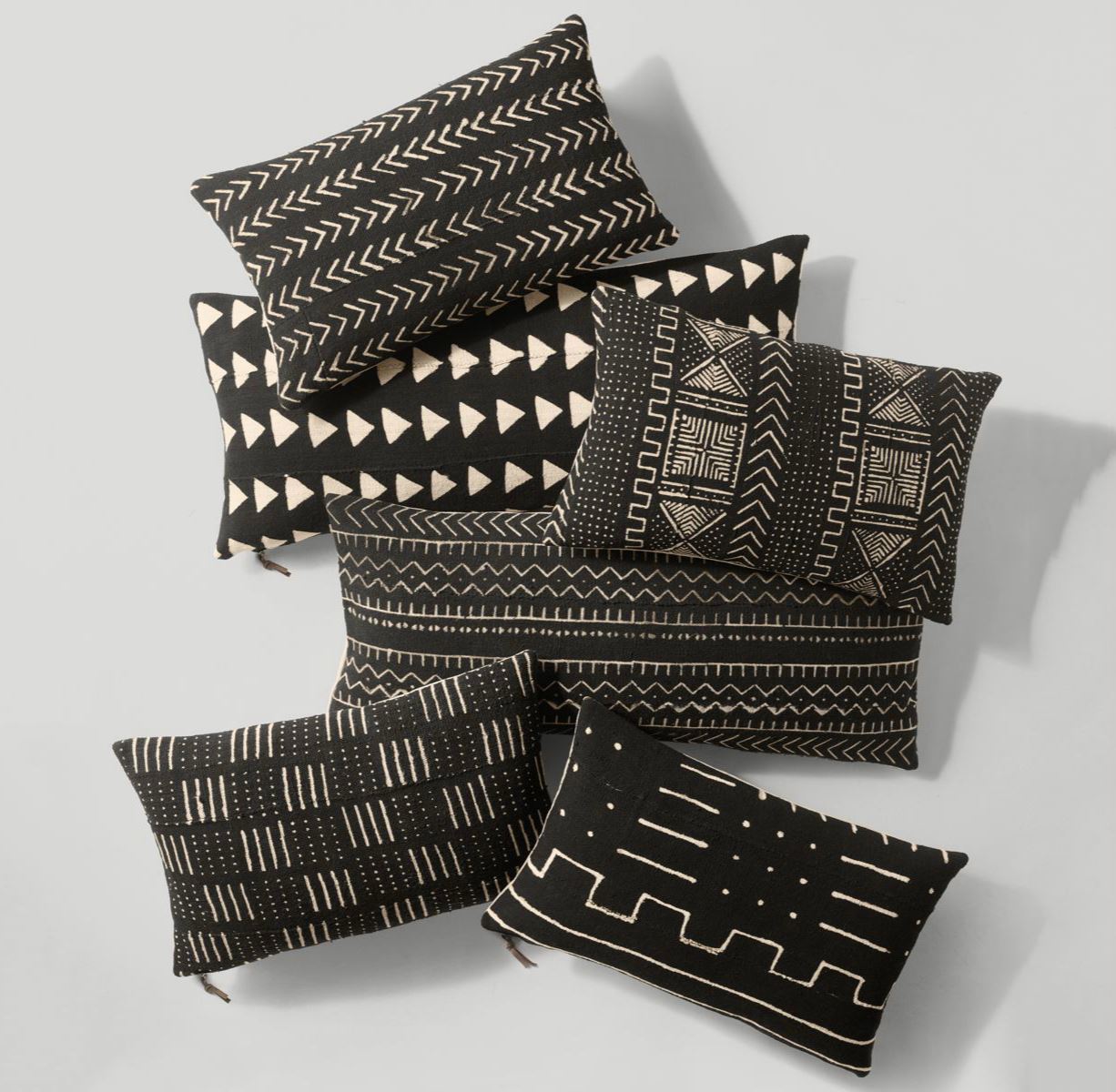 Mud cloth pillows from Restoration Hardware