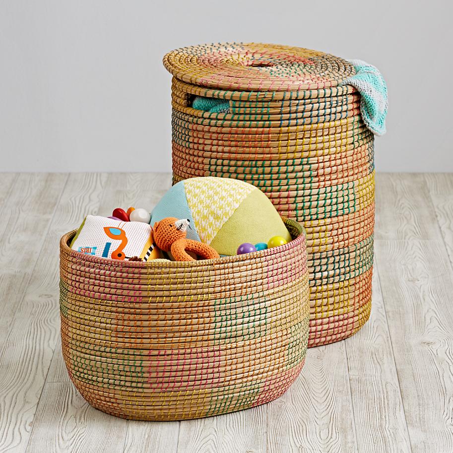 Multi colored on sale laundry basket