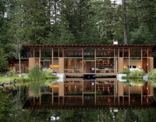 Newberg Residence: Exotic Green Escape Built Around a Man-Made Pond