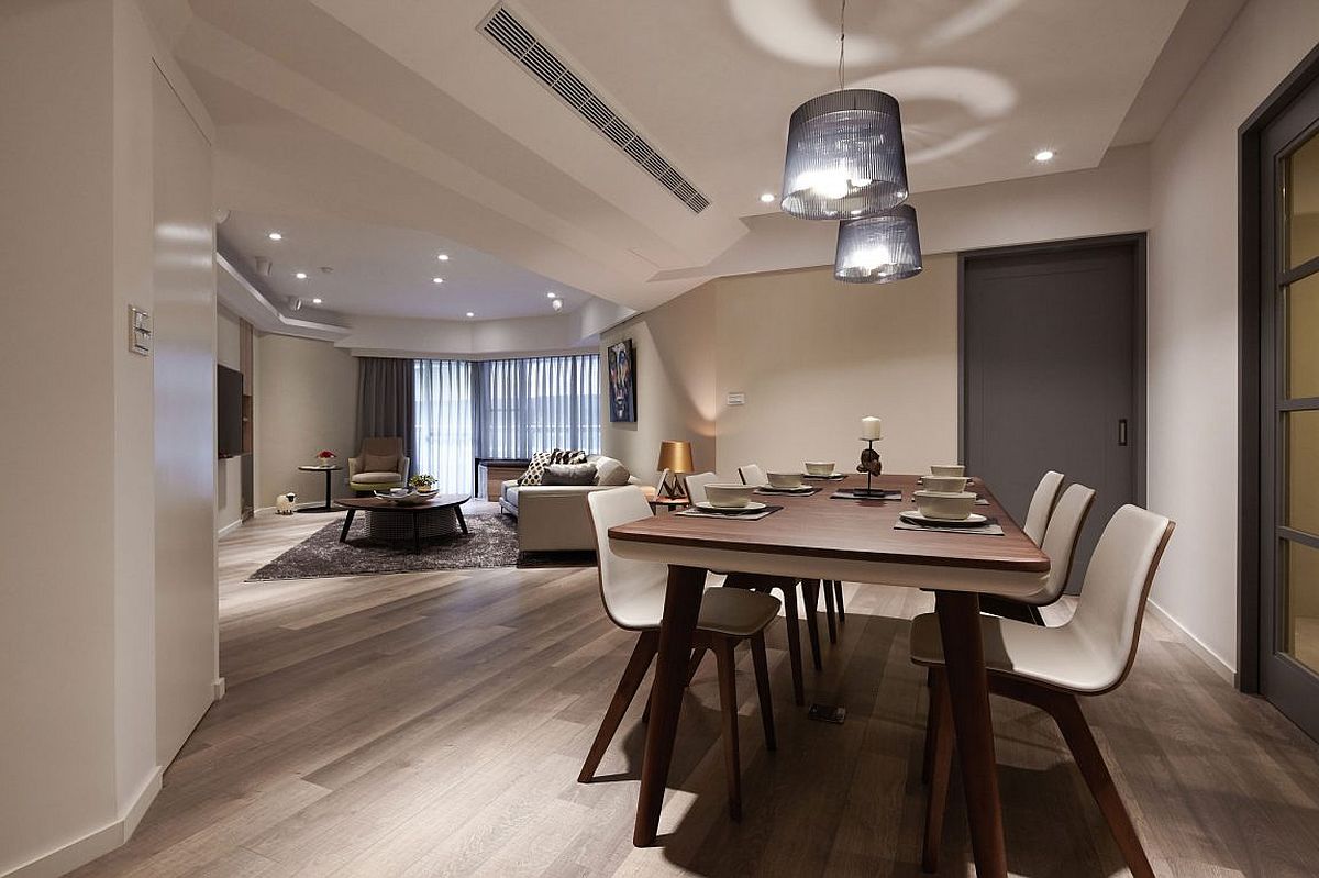 Open and refined interior of modern renovated apartment in Taipei