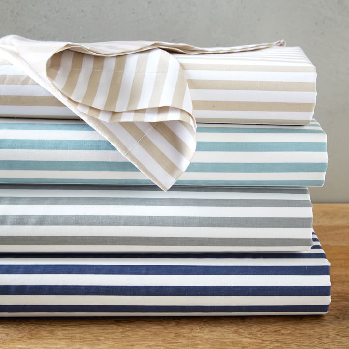 Organic striped sheets from West Elm