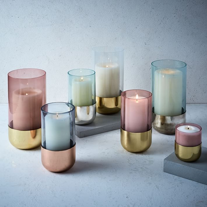 Pastel and metallic candleholders from West Elm