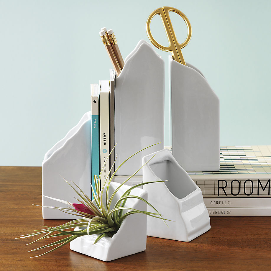 Porcelain mountain desk organizer set from CB2