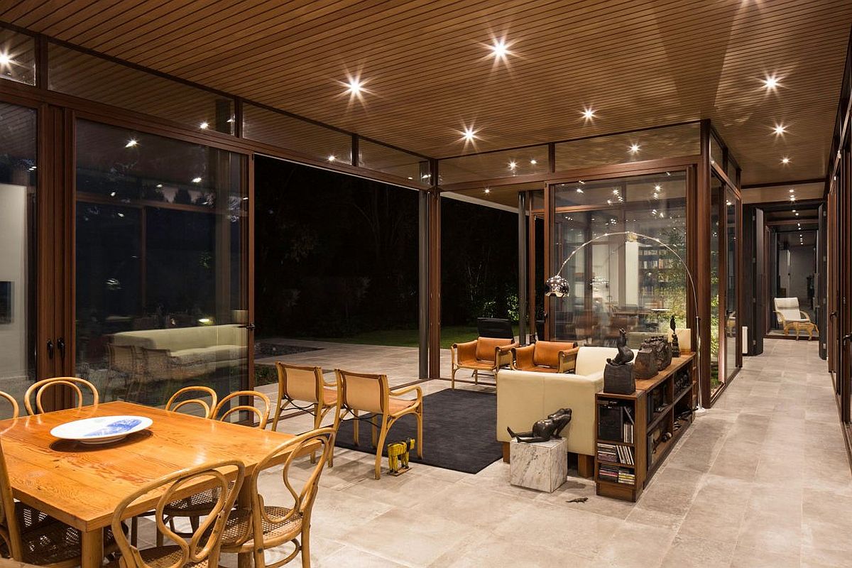 Recessed lighting creates a cool ambiance inisde the family house