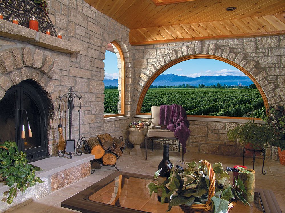 Small rustic sunroom with scenic views