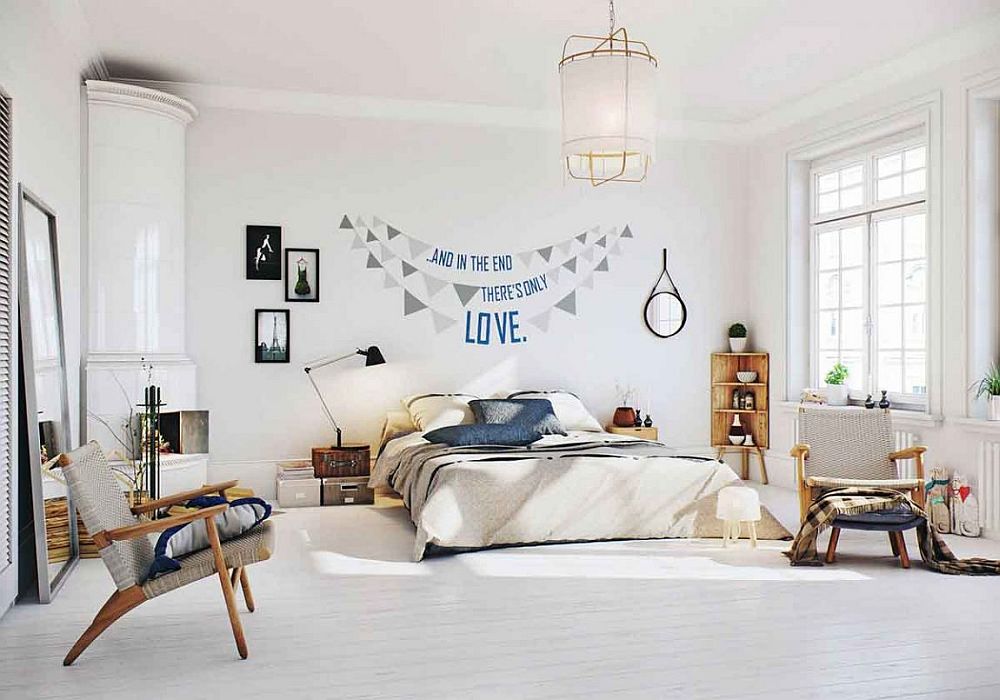 Smart Scandinavian bedroom in white