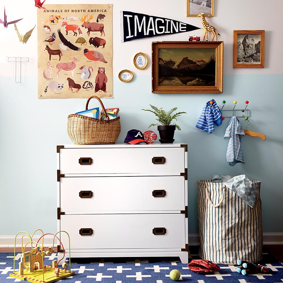 Striped bin from The Land of Nod