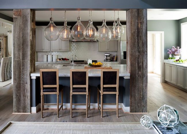 reclaimed wood kitchen wall