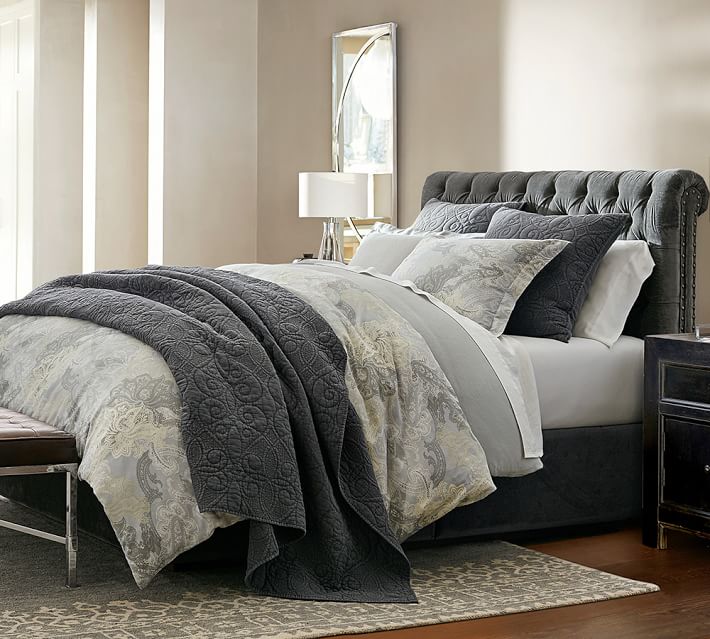 Taupe and grey in a cozy bedroom